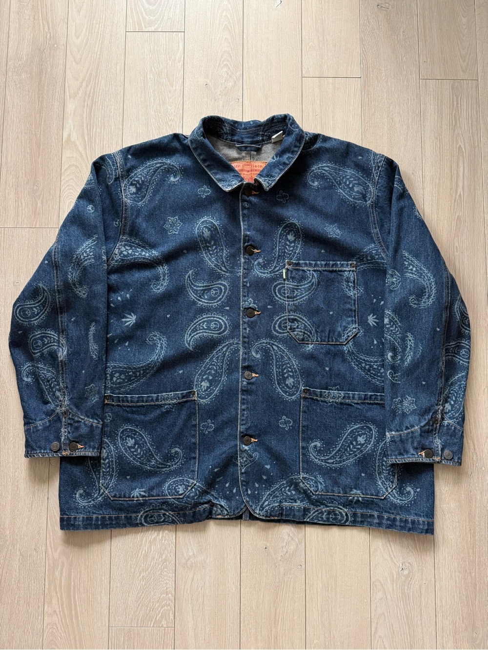 Levi’s x Snoop Dogg “Lot 420” Paisley Bandana Hemp Denim Chore Jacket Men’s XL